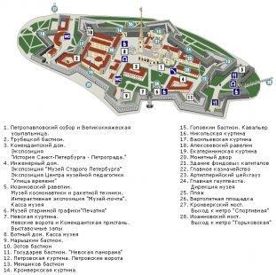 Карта Петропавловской крепости